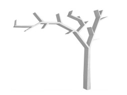 Police ve tvaru stromu POPRAD WHITE COS17 levá:antická bílá