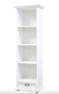 Rustikální knihovna POPRAD WHITE REG102:bílý vosk