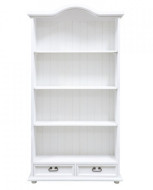 Rustikální knihovna POPRAD WHITE REG105:bílá patina