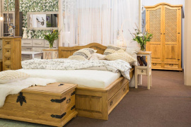 Rustikální postel Poprad ACC04 160x200 cm:tmavý vosk