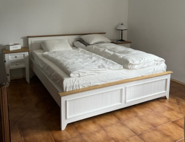 Provensálská postel PAULINE L2P 140x200 cm:bílá