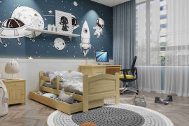 Dětská postel Dominik 160x80 cm: šedá