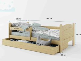 Dětská postel Dominik 160x80 cm: šedá