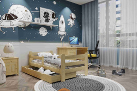 Dětská postel Filip se šuplíkem 90x200 cm: bezbarvý lak
