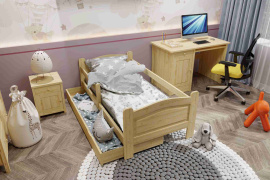 Dětská postel Dominik 160x80 cm: bezbarvý lak
