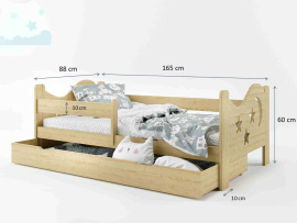 Dětská postel Šimon 160x80 cm: bezbarvý lak