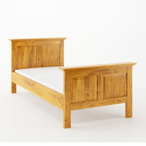 Rustikální postel POPRAD ACC02 90x200 cm:tmavý vosk