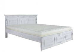 Rustikální postel POPRAD WHITE ACC03 90x200 cm:bílá patina