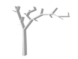 Police ve tvaru stromu POPRAD WHITE COS17 pravá:bílý vosk