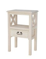 Rustikální stolek POPRAD WHITE MES15:bílý vosk-tmavý vosk