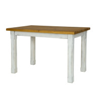 Rustikální jídelní stůl POPRAD WHITE MES02A 200x100 cm:bílý vosk-tmavý vosk