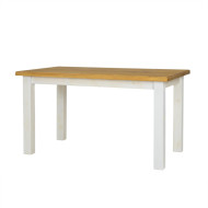 Rustikální jídelní stůl POPRAD WHITE MES13A 80x80 cm:bílá patina-tmavý vosk