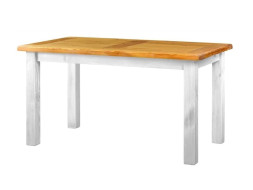 Rustikální jídelní stůl POPRAD WHITE MES13B 140x80 cm:bílá patina-světlý vosk