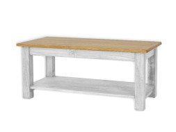 Rustikální konferenční stolek POPRAD WHITE MES14A:bílý vosk-světlý vosk