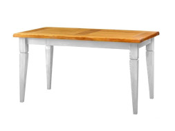 Rustikální jídelní stůl  POPRAD WHITE MES03B 120x80 cm:bílá patina-světlý vosk
