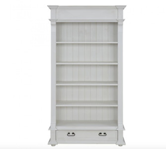 Rustikální knihovna POPRAD WHITE REG03:bílá patina
