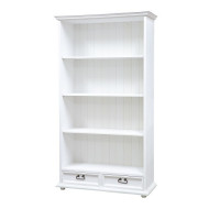 Rustikální knihovna POPRAD WHITE REG101:bílá patina
