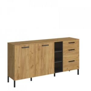 SANTIS komoda  2d3s dub craft zlatý / antracit