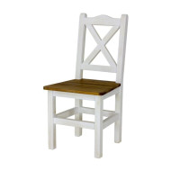 Rustikální židle POPRAD WHITE SIL02:antická bílá-tmavý vosk