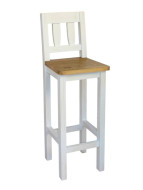Rustikální barová židle POPRAD WHITE SIL10:bílá patina-tmavý vosk