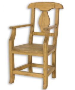 Rustikální židle POPRAD SIL11 s područkami:světlý vosk