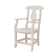 Rustikální židle POPRAD WHITE SIL11 s područkami:bílý vosk
