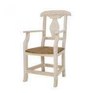 Rustikální židle POPRAD WHITE SIL11 s područkami:antická bílá-světlý vosk