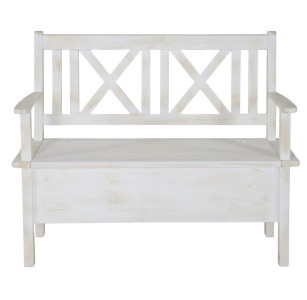 Rustikální lavice POPRAD WHITE SIL13B 100 cm:bílá patina