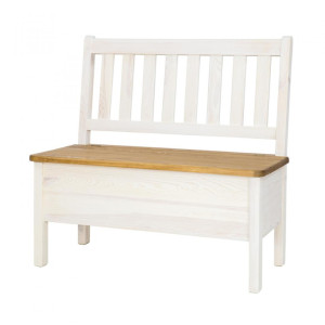 Rustikální lavice POPRAD WHITE SIL14A 150 cm:bílá patina-světlý vosk