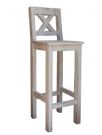 Rustikální barová židle POPRAD WHITE SIL23:bílá patina-tmavý vosk