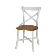 Rustikální židle POPRAD WHITE SIL25:bílá patina-tmavý vosk
