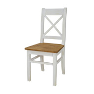 Rustikální židle POPRAD WHITE SIL26:bílá patina-tmavý vosk