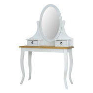 Rustikální toaletní stolek POPRAD WHITE TOL02: bílá patina-světlý vosk