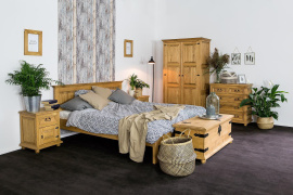 Rustikální postel POPRAD ACC01 160x200 : tmavý vosk