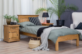 Rustikální postel POPRAD ACC01 200x200:světlý vosk