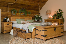 Rustikální postel POPRAD ACC03 90x200 cm:světlý vosk