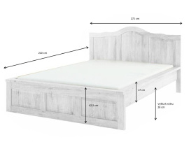 Rustikální postel  POPRAD WHITE ACC04 160x200 cm: bílý vosk