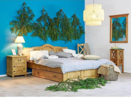 Rustikální postel POPRAD ACC04 180x200 cm:tmavý vosk