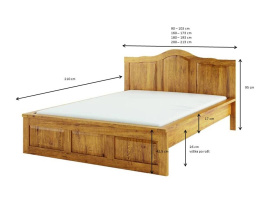 Rustikální postel POPRAD ACC04 180x200 cm:světlý vosk