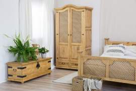 Rustikální postel POPRAD ACC02 160x200 cm:tmavý vosk