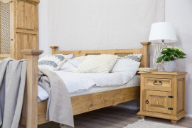 Rustikální postel POPRAD ACC02 200x200 cm:tmavý vosk