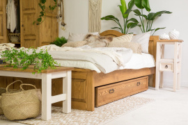 Rustikální postel POPRAD ACC04 90x200 cm:tmavý vosk