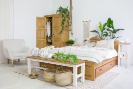 Rustikální postel POPRAD ACC04 90x200 cm:tmavý vosk