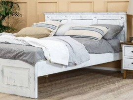Rustikální postel POPRAD WHITE ACC03 180x200 cm:bílá patina
