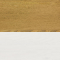 Rustikální noční stolek POPRAD WHITE COM115 levý:bílý vosk-světlý vosk