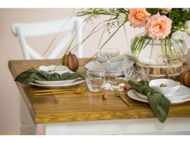 Rustikální jídelní stůl POPRAD WHITE MES01A 180x90 cm:bílá patina