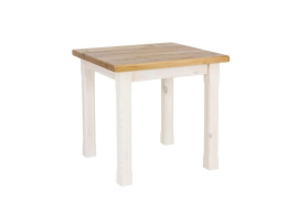 Rustikální jídelní stůl POPRAD WHITE MES02B 180x90 cm:bílý vosk