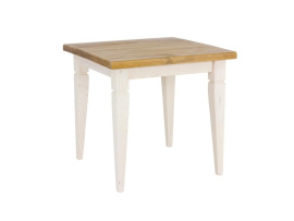 Rustikální jídelní stůl POPRAD WHITE MES03A 120x80 cm:bílý vosk-světlý vosk