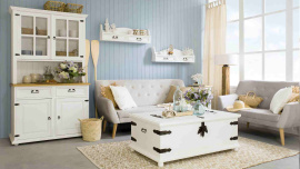 Rustikální jídelní stůl POPRAD WHITE MES13B 120x80 cm:bílý vosk-tmavý vosk