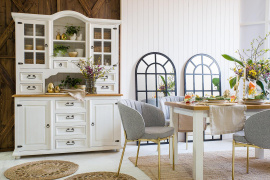 Rustikální jídelní stůl POPRAD WHITE MES13B 120x80 cm:bílý vosk